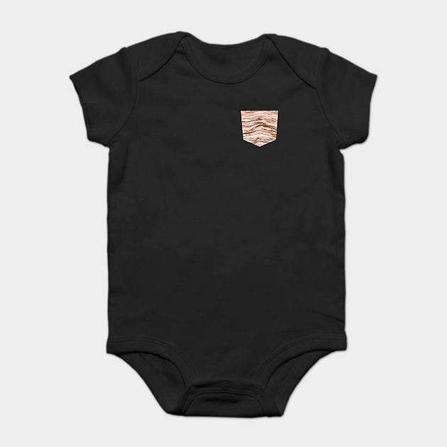 Pocket - Watercolor Mineral Layers Terracota Baby Bodysuit by ninoladesign